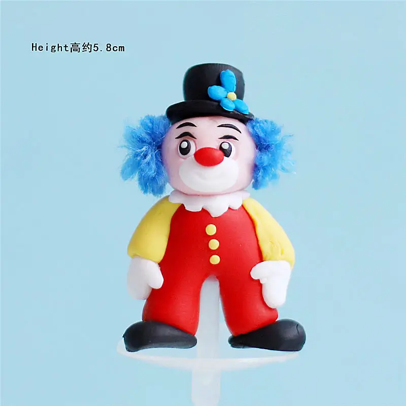 Clown Глиняная обезьяна клоун слон с днем рождения украшения полый звезда цирк торт Топпер для ребенка душ принадлежности для выпечки сладкие подарки - Цвет: Clown