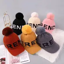 Осенне-зимняя Милая пушистая теплая шерстяная вязаная шапка с меховым помпоном, повседневные шапочки, остроконечная шапка для женщин, утолщенная бейсбольная шапка с таблетками