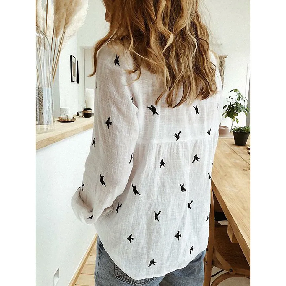 DeRuiLaDy Women Blouses 2020 Long Sleeve Animal Print Blouse Casual Loose Office Shirt Plus Size Fashion Vintage Womens Shirts