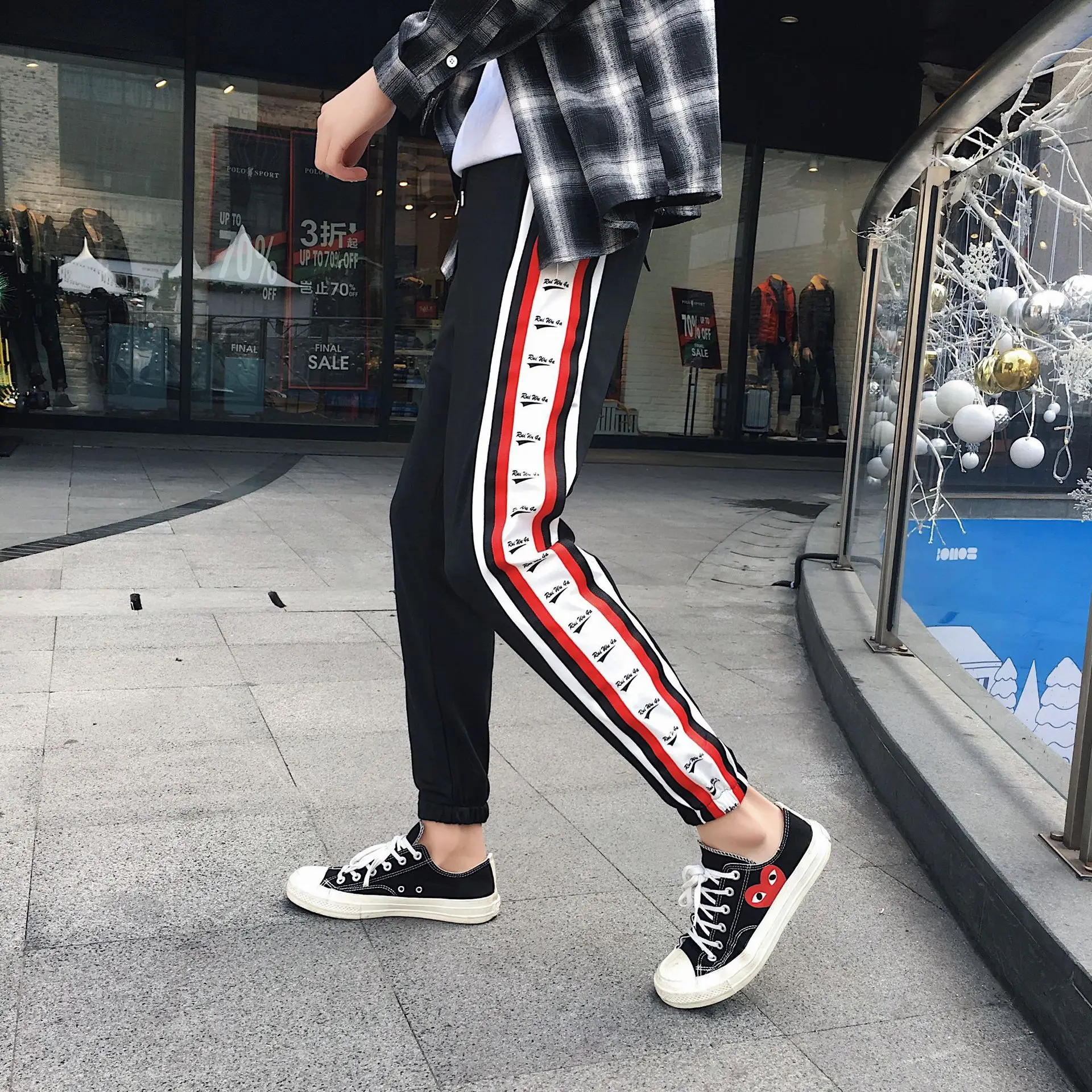 

Summer with Drawstring Capri Pants INS Super Fire Pants Men's Korean-style Trend Ankle Banded Pants Hip Hop Casual 9 Points Athl