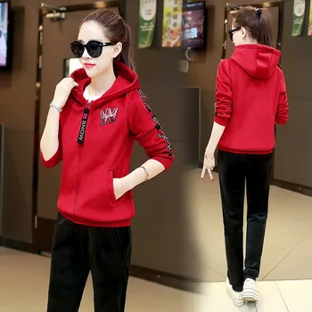 

Thicken Double-sided Velvet Suit Gold Velvet Sweater Suit Leisure Belt Cap Suit Garden Clothing