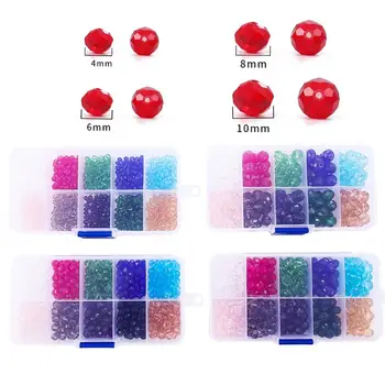 

Multisize 1 Set Shiny Glass Beads Round Crystal Austria Beads Colorful Spacer Loose Bead Bracelet Jewelry Making DIY Wholesale