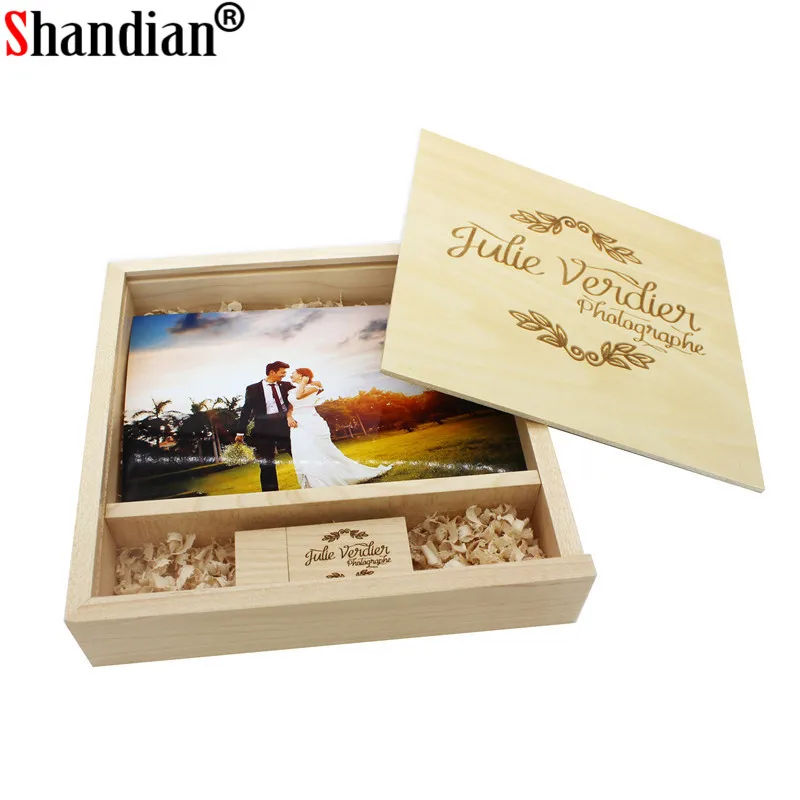 Usb флеш накопитель SHANDIAN деревянный с логотипом 4/8/16/32/64 ГБ 170x170x35 мм|wooden usb|card