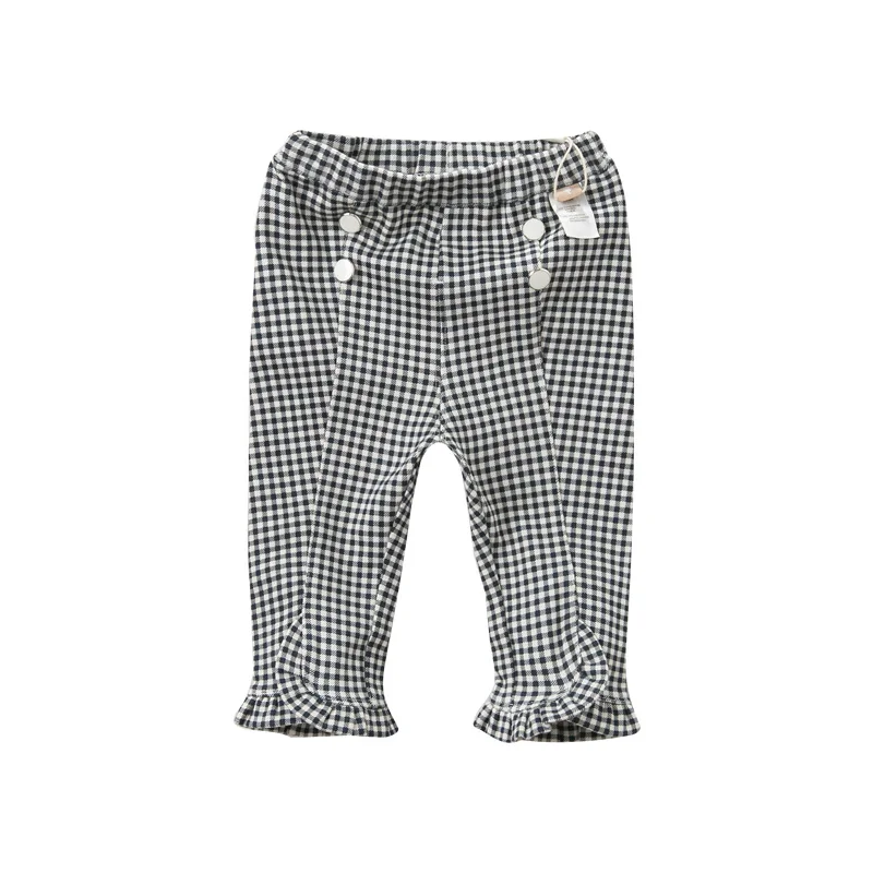 DBM11129 dave bella/осенние модные клетчатые штаны для маленьких девочек детские длинные штаны брюки для малышей - Цвет: navy plaid