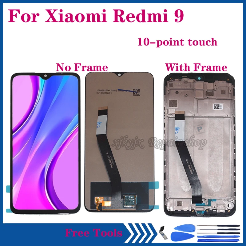 

6.53" Original LCD For Xiaomi Redmi 9 LCD Display Touch Screen Digitizer Assembly For Redmi9 LCD Repair kit with frame