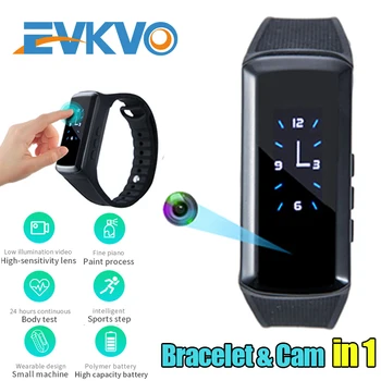 

EVKVO HD Mini Smart Bluetooth Outdoor Sports Photography Bracelet Wristband Secret Video Recording touch button Watch DV Camera