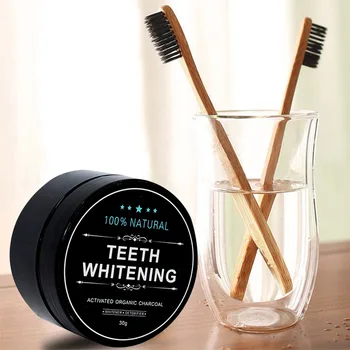 

Dropshipping Teeth Whitening Oral Care Tooth Brush and Tooth Powder Natural Activated Charcoal 30g Oral Hygiene