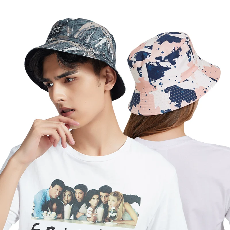 Fisherman's Cap Women's Four Seasons UV Protection Two-Sided Wear Versatile Travel Sunshade Art Beach Leisure Holiday Adult Hat