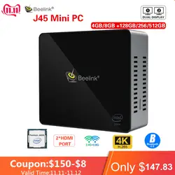 Мини-ПК Beelink J45 Win 10 Intel Apollo Lake Pentium J4205 8 GB 128/256/512 GB 2,4 GHz + 5,8 GHz WiFi BT4.0 поддержка Netfix 4 K H.265