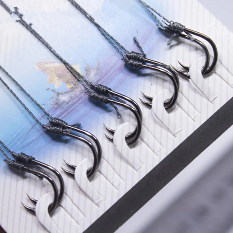 

ISE Nigeria Fishhook of a Tied Finished Product Strands Double Hook Dyneema Fishing Line Anti-Bending Fishhook fang yao xian Sab