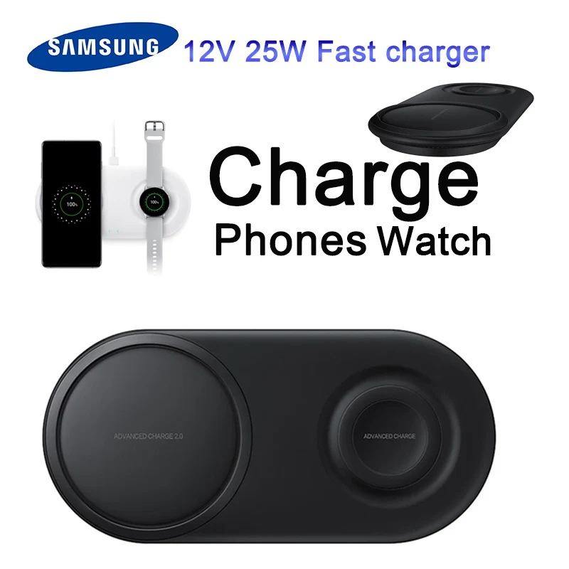 Original Samsung EP-P5200 2 in 1 Pad Duo Wireless Fast Charger for Galaxy NOTE 10 9 8 s8/s9/S10/s20/Watch S2/3 free fast charger