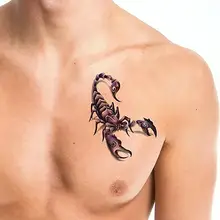 

50% Hot Sale Men Fashion Cool Funny 3D Scorpion King Temporary Waterproof Tattoo Sticker