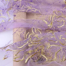 Ширина 130 см полиэстер кружево вышивка Высокое качество Тюль мягкая ткань для свадебного платья сценическая одежда DIY Декор ткань