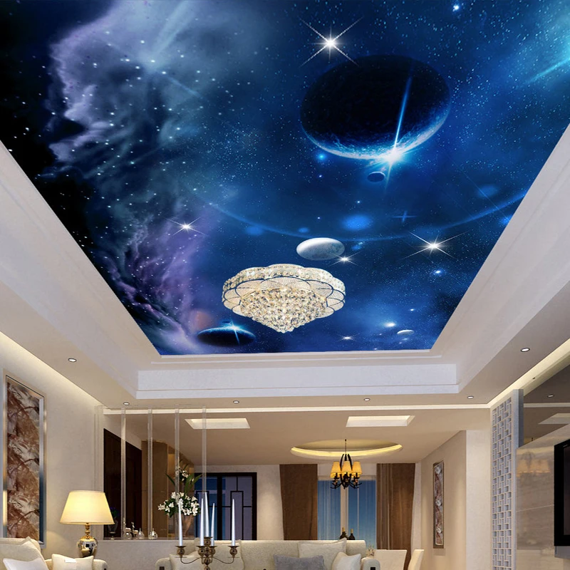 

Drop Shipping Custom Any Size 3D Wall Murals Wallpaper Universe Starry Sky Design Wall Ceiling Mural Photo Wall Paper 3D