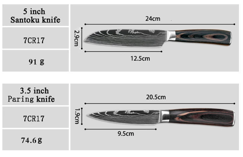 XYJ набор кухонных ножей 8 шт. из нержавеющей стали Дамасские лазерные кухонные ножи набор кухонных ножей шеф-повара набор кухонных инструментов набор аксессуаров