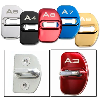 

4pcs Car Styling Auto Stainless Steel Door Lock Cover Emblem Protection Anti-Rust For Audi A1 A3 A4 A5 A6 A7 A8 Q3 Q5 Q7 S8 TT