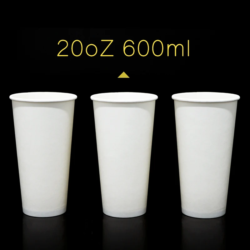 

50pcs High quality 20oz 600ml disposable paper cup coffee milk tea hot drink takeaway cup birthday wedding party favors cups