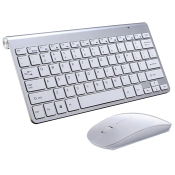 

2.4G Wireless Silent Keyboard and Mouse Mini Multimedia Full-size Keyboard Mouse Combo Set For Notebook Laptop Desktop PC