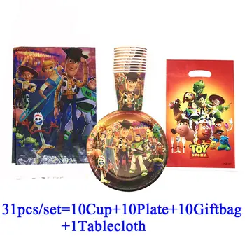 

Disney Toy Story 4 Birthday Party Gift Bags Paper Plates Cups Tablecloth Toy Story Baby Shower Party Supplies Wedding Decoration