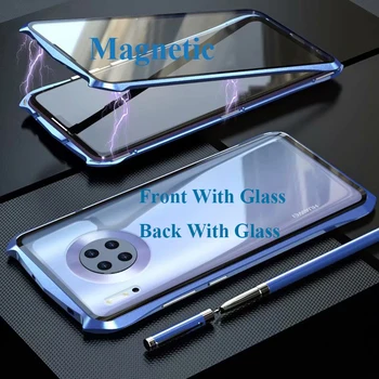 

For Huawei Mate 30 Pro Magnetic Case 360 Front+Back double-sided 9H Tempered Glass Case for Huawei Mate 30 Pro Metal Bumper Case