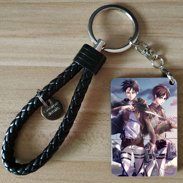 

Anime Attack on Giant Keychain Pendant Lewell Captain Mikasa Allen Anime Peripheral School Bag Car Decoration Pendant Keychains