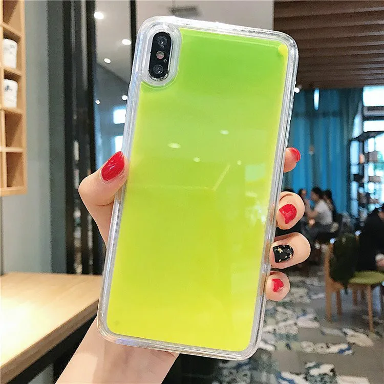 Fluorescent For Samsung galaxy S8 9 10 Plus Luminous S10 Lite Liquid Flowing Sand Note 8 9 10 Pro Case