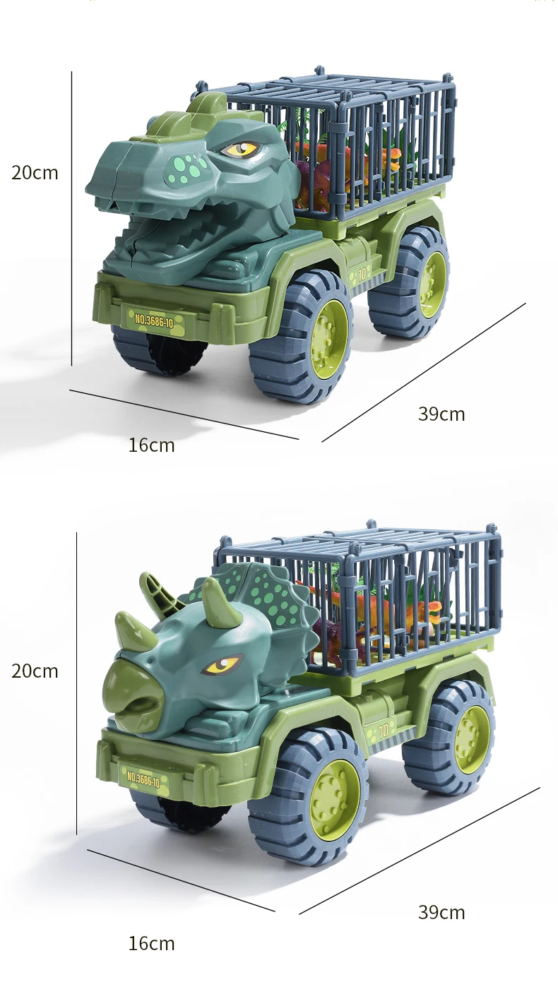 Car Dinosaur Transporter - игрушка-грузовик с подарком в виде динозавра для детей на Рождество