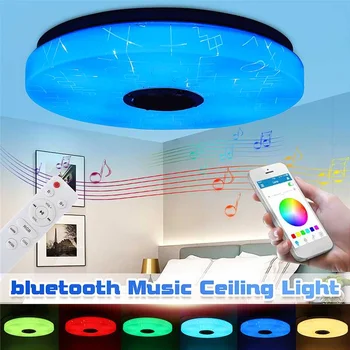 

LED Music Ceiling Light Lamp 80W RGB Round Starlight With bluetooth Speaker Home Party Bedroom Remote Dimmable+APP Smart Light