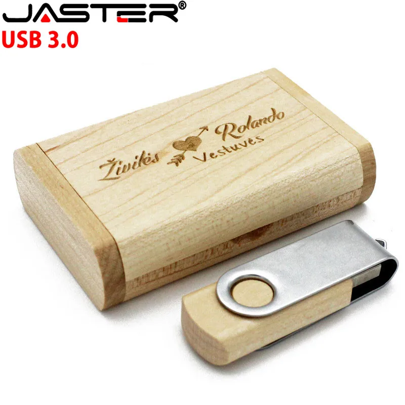 JASTER USB 3,0 вращающийся USB с коробкой usb флеш-накопитель карта памяти Флешка 4 ГБ 8 ГБ 16 ГБ 32 ГБ 64 ГБ логотип для фотографии