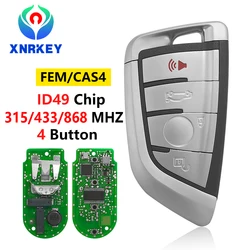 XNRKEY – clé télécommande à 4 boutons ID49/PCF7953, 315/433/868Mhz, pour BMW X1 X3 X5 X6 X7 CAS4 +/FEM 2011 – 17 