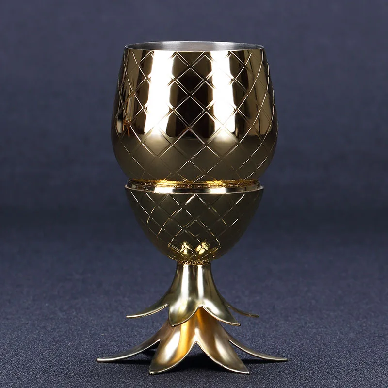 На рост от 80 до 100 мл металла мини ананас винный набор чашка Нержавеющая сталь коктейльное винный стакан бармена молекулярной стакан вина Стекло питьевой воды