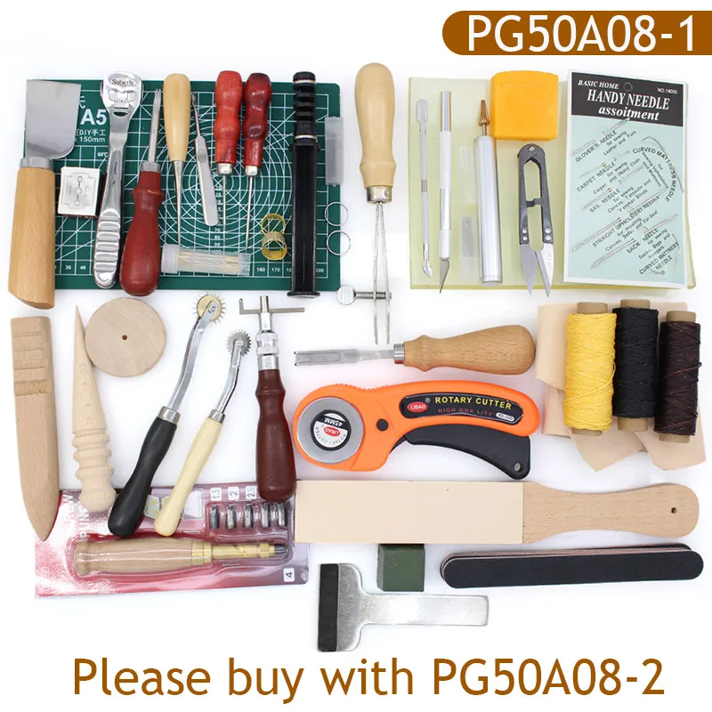 High Quality Tools for Leather Craft Sewing DIY Hand Stitching with Groover Awl Edge Creaser Mat Working New | Дом и сад