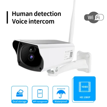 

Camera Solaire IP WiFi Solar Panel 1080P HD Wireless CCTV Outdoor Security Waterproof IP66 for ios Android Rechargeable Battery