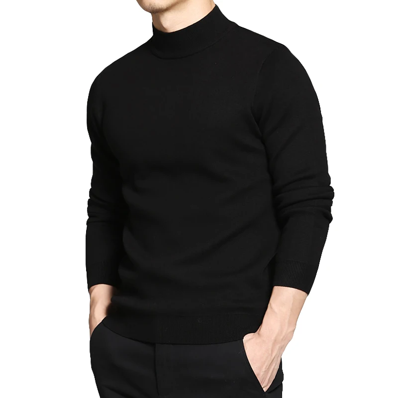 2019 Mock Neck Sweater Pullover Men 