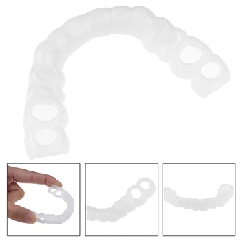 

3PCS Denture Teeth Whitening Fake Tooth Cover Comfort Fit Snap On Silicone Beauty Veneers Teeth Upper Cosmetic Teeth