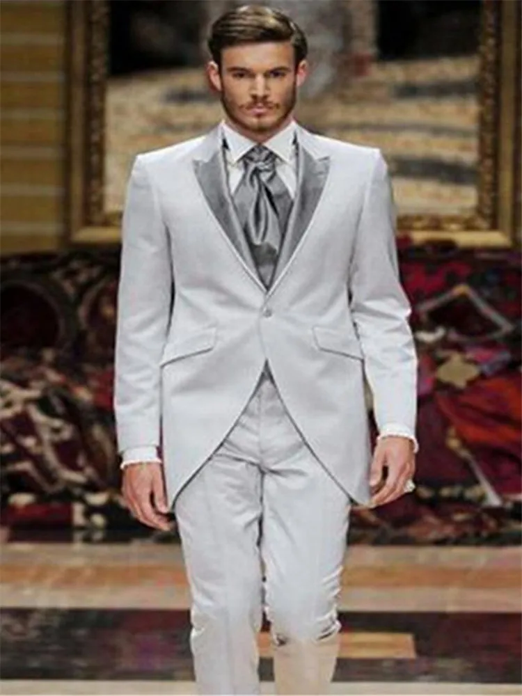 Мужской костюм Smolking Noivo Terno Slim Fit Easculino вечерние костюмы для мужчин(куртка+ брюки) Женихи мужчины остроконечные лацканы одна кнопка Flo