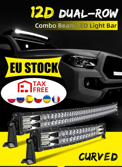 52inch LED Light Bar Curved 52''+20'' Combo +4'' Pods Offroad fit Dodge Ram  1500 