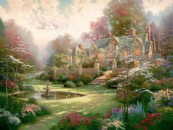 

Gardens Beyond Spring Gate Thomas Kinkade HD Canvas Print Living Room Bedroom Wall Pictures Art Painting Home Decoration