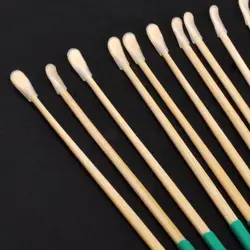 1Pc Bamboo Wooden Ear Cleaner Spoon Anti-Skid Green Rubber Handle Earpick Earwax Removal With Soft Silicone Cover Head Health