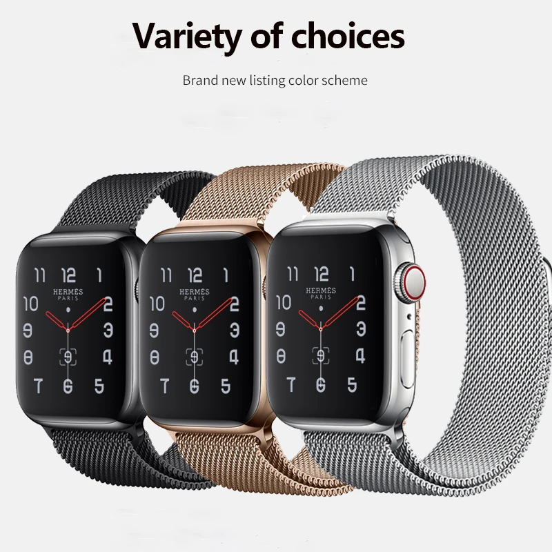 Ремешок из нержавеющей стали для Apple Watch Series 7 41 мм 45 38/40 42/44 браслет Milanes iwatch 6 5 4 3 |