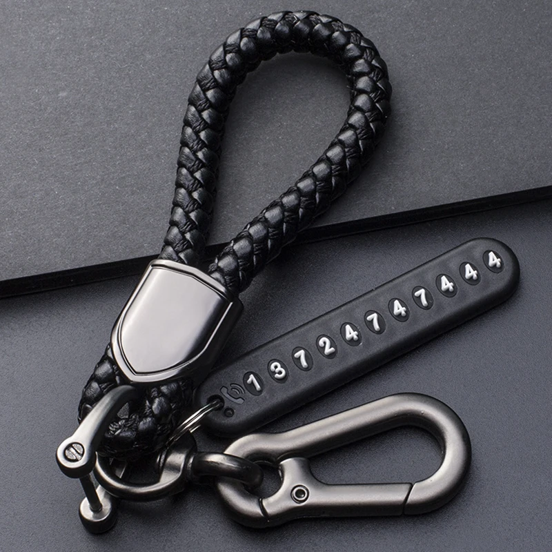 Anti-Lost Car Key Pendant Split Rings Keychain Phone Number Card Keyring Auto Vehicle Key Chain Car Outdoor Climbing Accessories