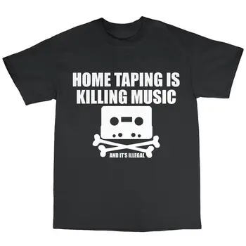 

Home Taping Is Killing Music T-Shirt Premium Cotton Cassette Vinyl Mixtape C90