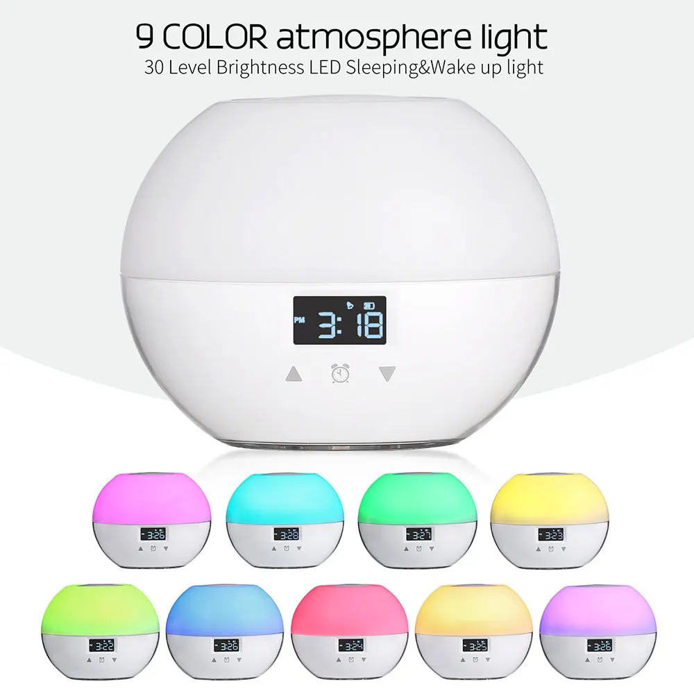 Световой будильник Smart Wake Up Light для детей моделирование режим сна ночник для спальни с Повтор для украшения