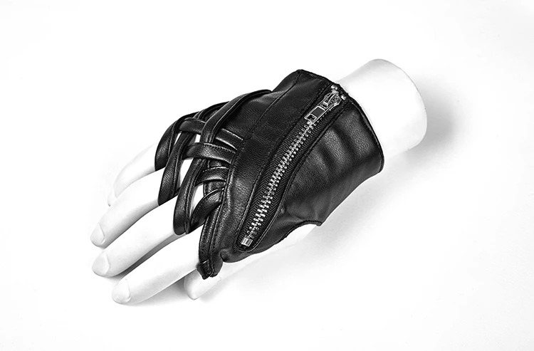 Модные мужские перчатки без пальцев в стиле стимпанк в стиле ретро с заклепками Кожаные перчатки военные Готические перчатки женские мотоциклетные