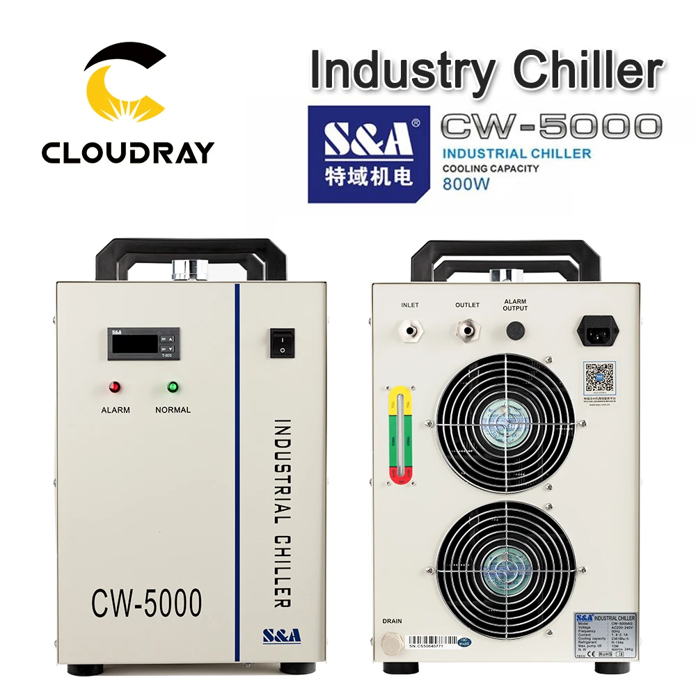 Cloudray S& A CW5000 промышленный воздушный охладитель воды для CO2 лазерной гравировки резки охлаждения 80 Вт 100 Вт лазерной трубки