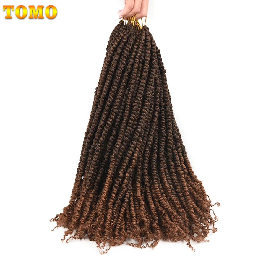 

TOMO Fluffy Passion Twist Crochet Hair for Women 18" Crochet Braids 12Roots Synthetic Braiding Hair Bomb Nubian Bounce Twist
