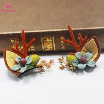 

Pudcoco Brand ladies girls 2PCS Christmas Antler Hair Clips Sen Antler Cat Ears Elf Children's Hairpin Hair Accessories Headband