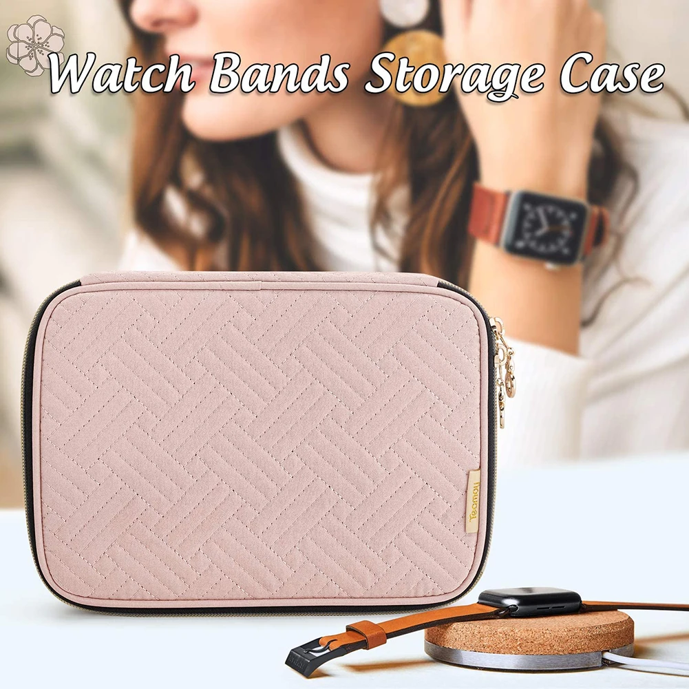 Durable Watchband Storage Box Bracelet Holder Bag Watch Band Organizer Pouch Accessories for Straps Blue/Pink/Black | Наручные часы