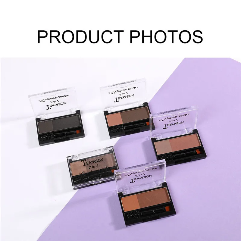 

2Colors Quick Makeup Eyebrow Powder with Eyebrow Brush Adjustable Perfect Eyebrow Stamp Professional Brow Stamp Long Last