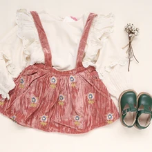 Новинка года, Осенние юбки для маленьких девочек вечерние Рождественские Юбки принцессы с вышивкой детская юбка для девочек